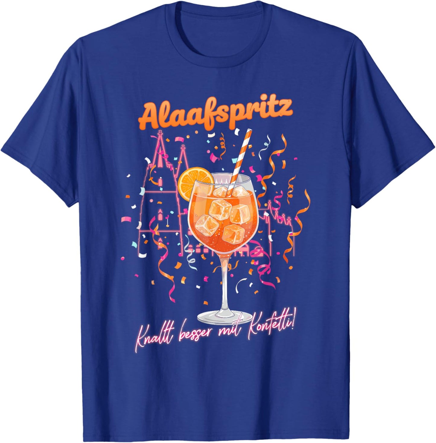 Cologne Carnival Costume Women's Funny Party Outfit Confetti T-Shirt - T-Shirt | Royal