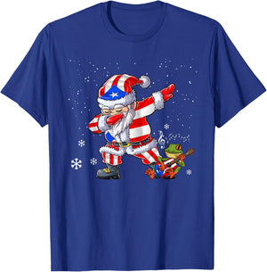 Dabbing Puerto Rico Santa Claus Christmas Boys Men Funny Dab T-Shirt - T-Shirt | Royal