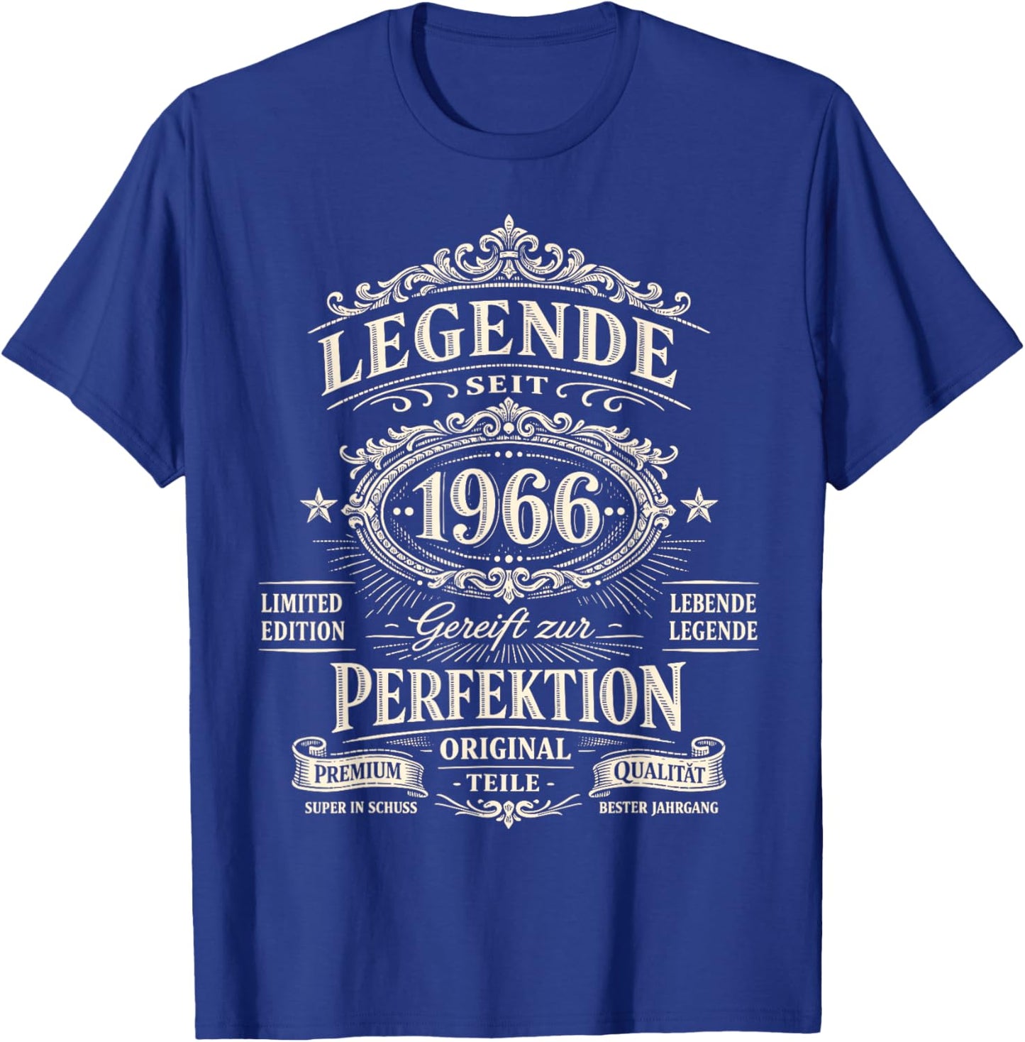 60th Birthday Man Woman 60 Years Decoration 1966 Gift Funny T-Shirt - T-Shirt | Royal
