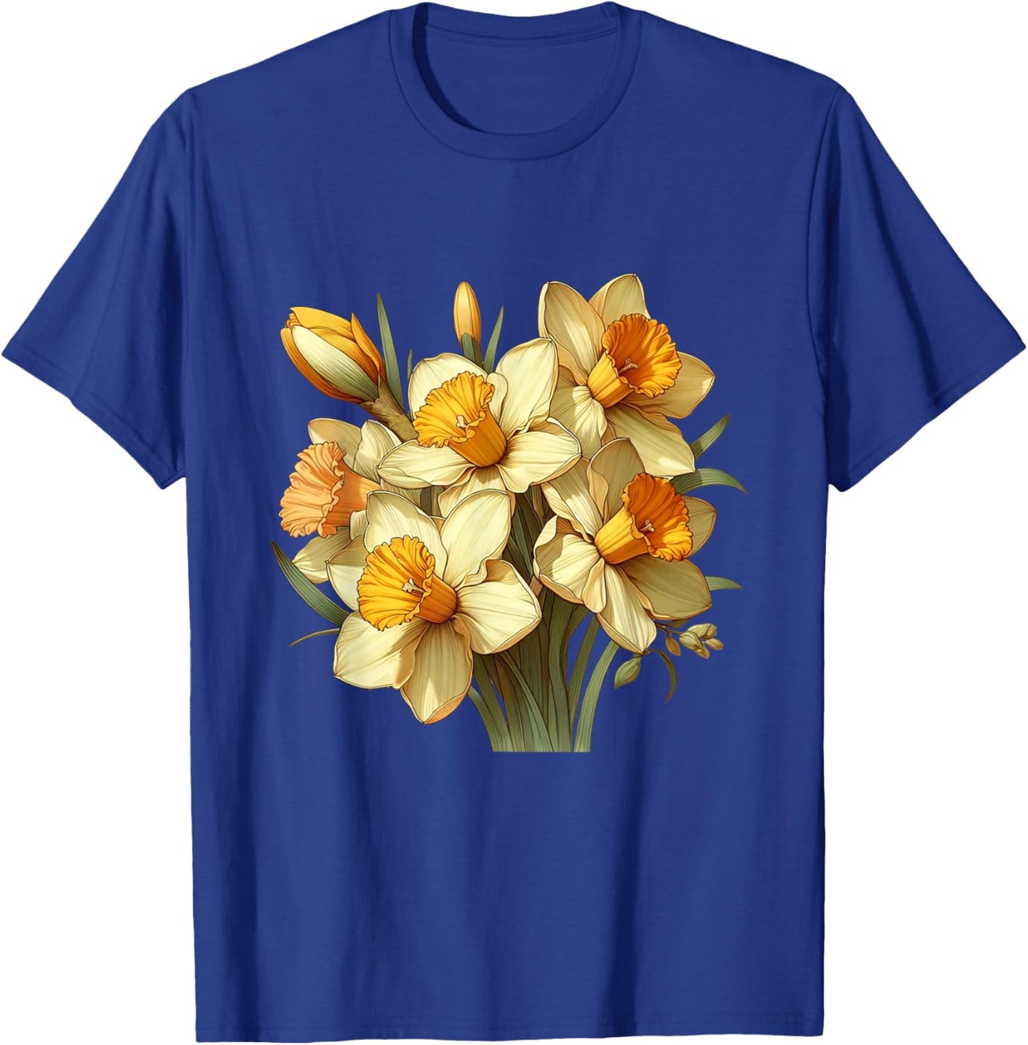 Yellow White Vintage Daffodil Flowers Gardeners T-Shirt - T-Shirt | Royal