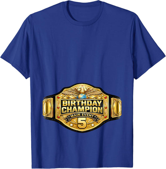 5th Wrestler Birthday Wrestling Champion Party Kids Boys T-Shirt - T-Shirt | Royal