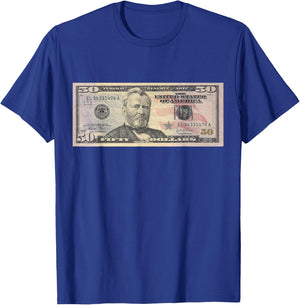 Official $50 Dollar Bill Vintage Money Design Cash Currency T-Shirt - T-Shirt | Royal