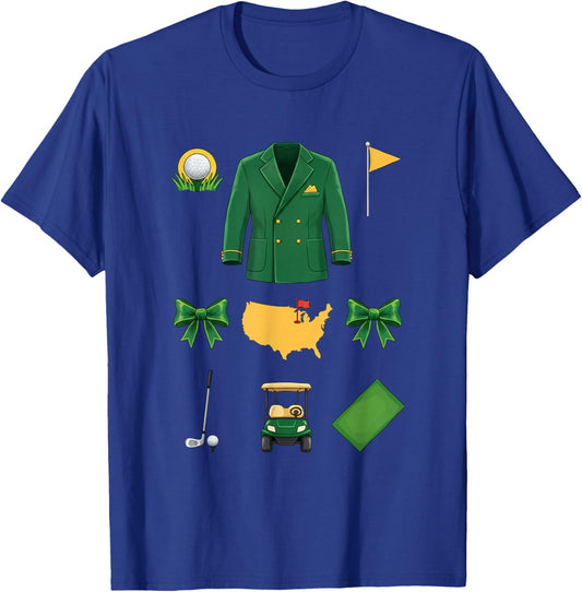 Masters Green Golf Icons Funny Golfing T-Shirt - T-Shirt | Royal