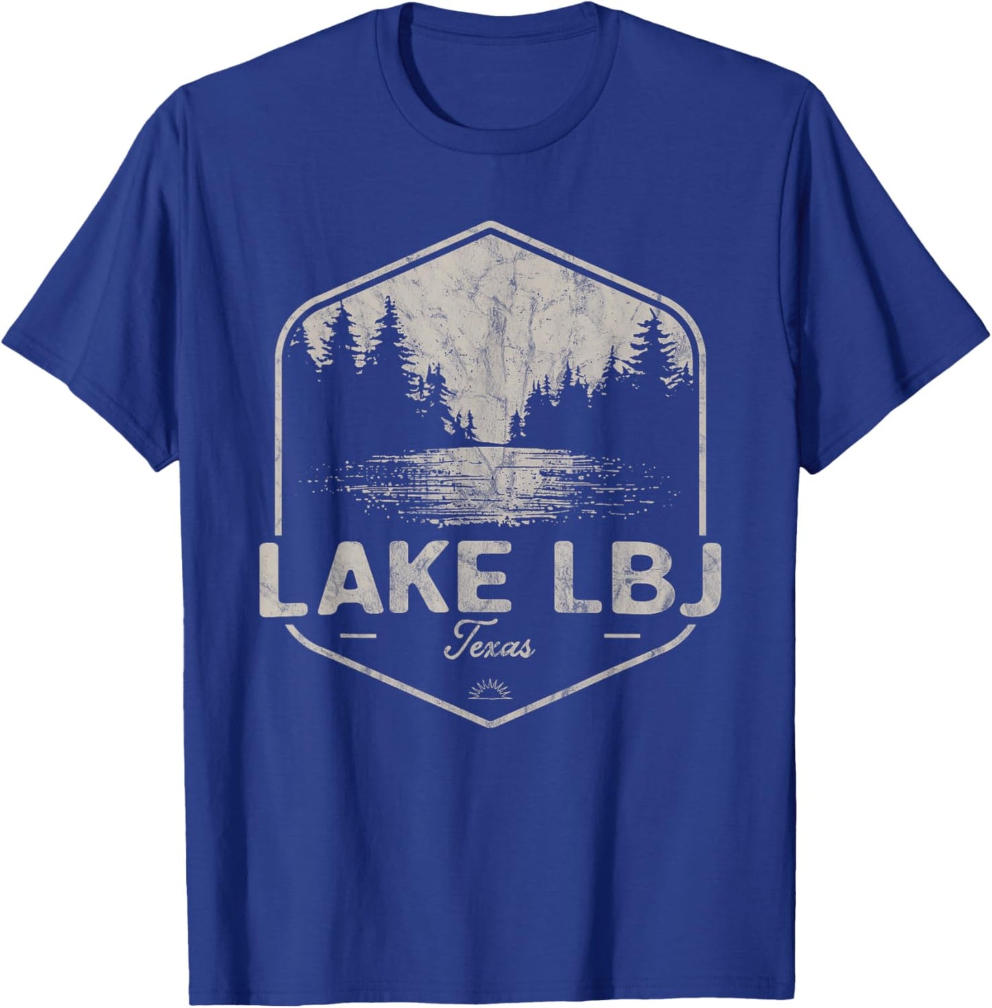 Lake LBJ Texas Outdoors Vintage T-Shirt - T-Shirt | Royal