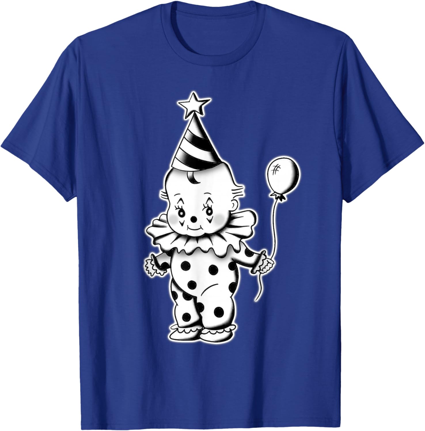 Kewpie Baby Chicano Birthday Clown Balloon Circus T-Shirt - T-Shirt | Royal