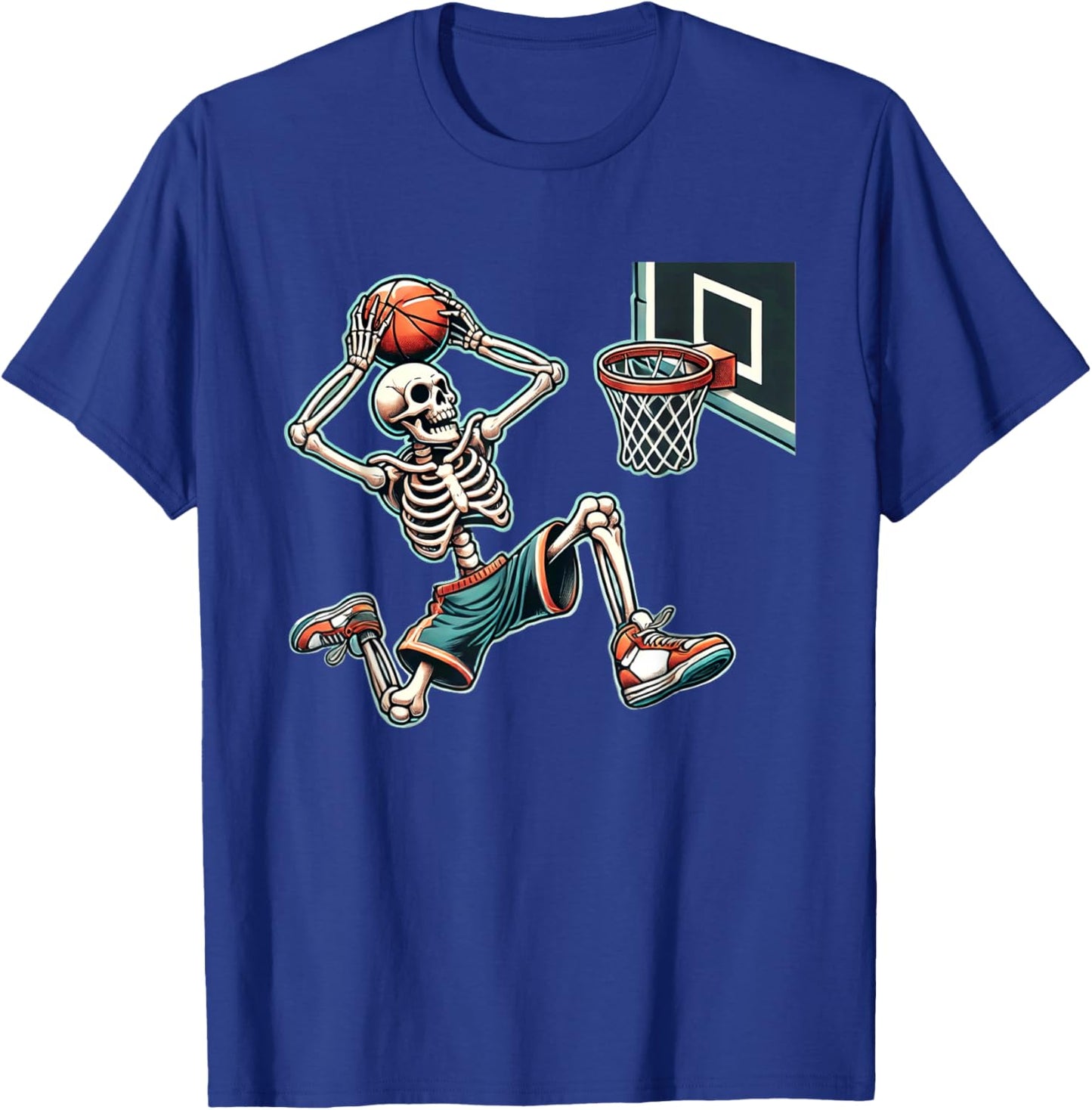Halloween Basketball Skeleton Basketball Lover T-Shirt - T-Shirt | Royal