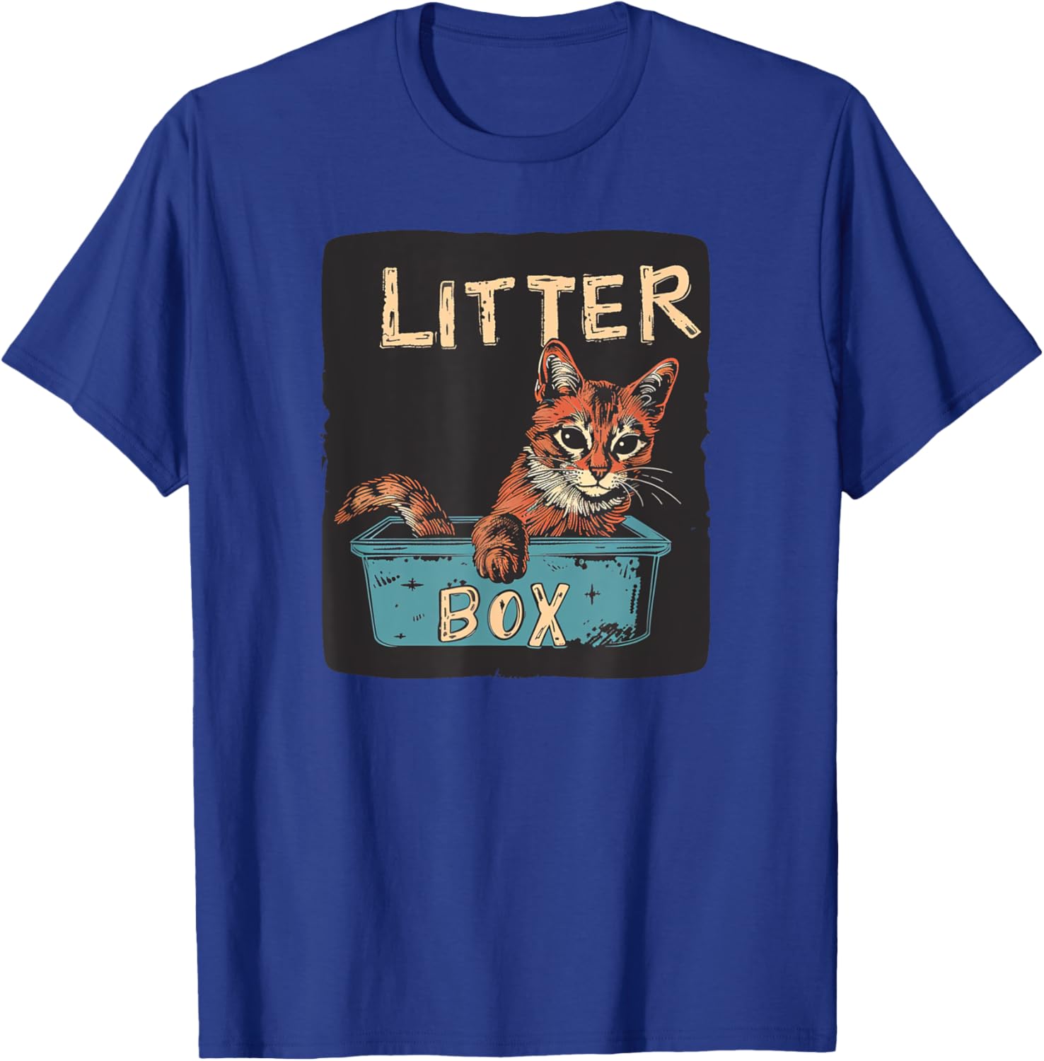 Fun Cat and Litter Box Costume Women Kids T-Shirt - T-Shirt | Royal
