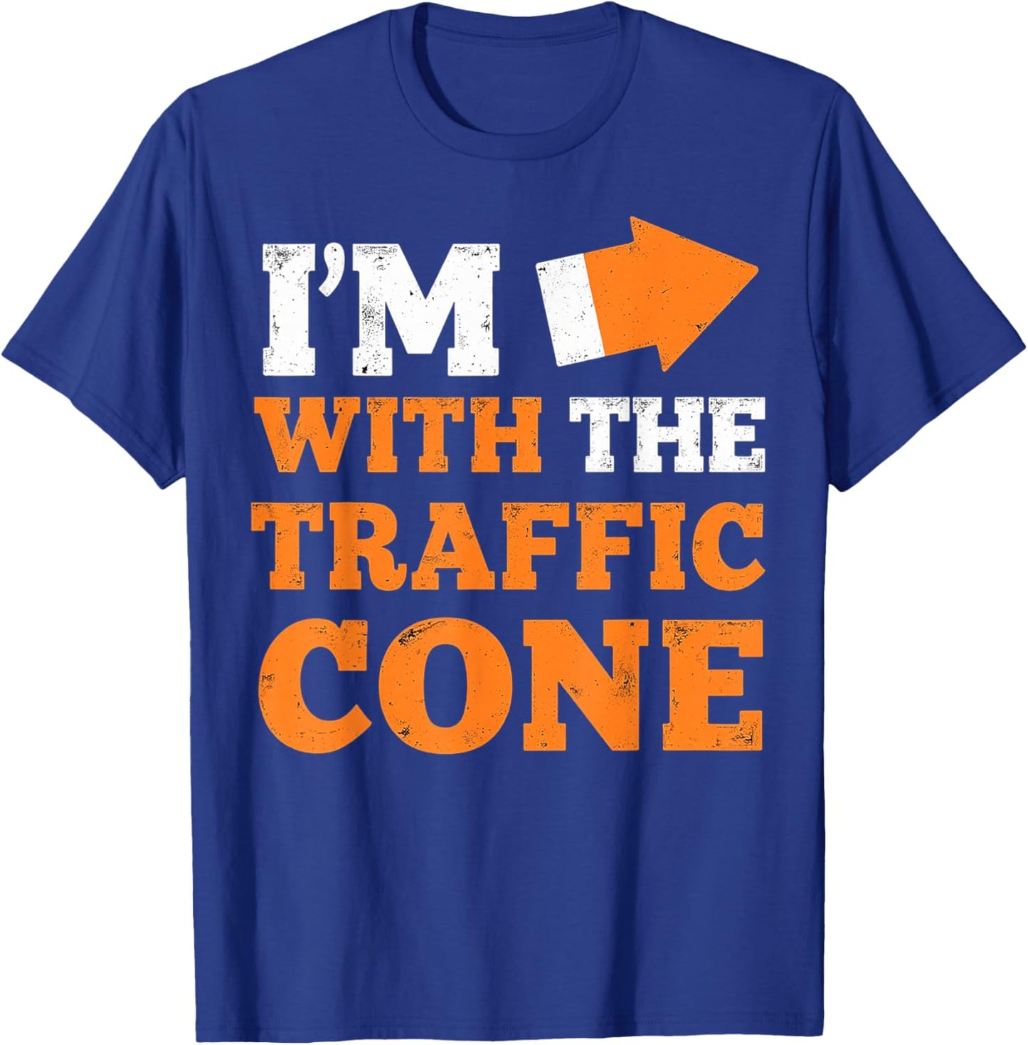 I'm With The Traffic Cone Funny Halloween Couple T-Shirt - T-Shirt | Royal
