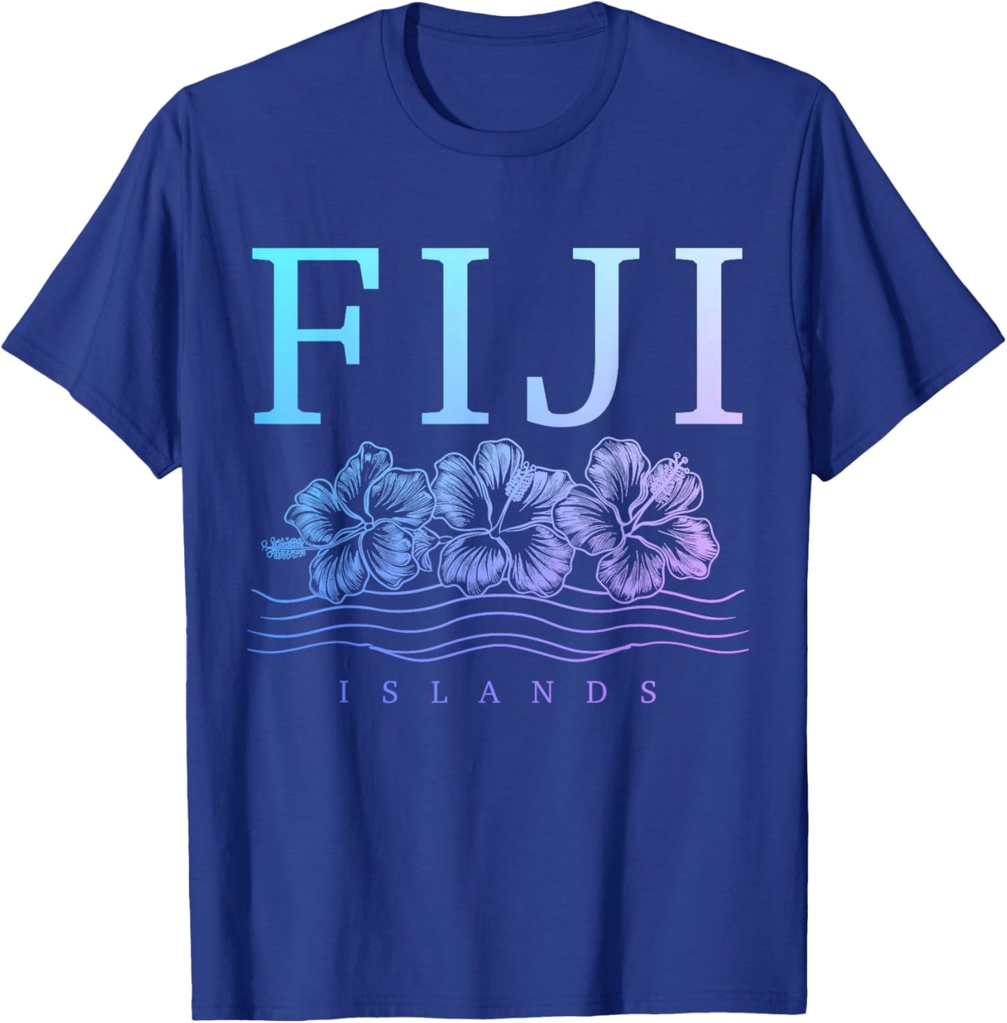 Fiji Islands Hibiscus Flowers Beach Surfer Souvenir T-Shirt - T-Shirt | Royal