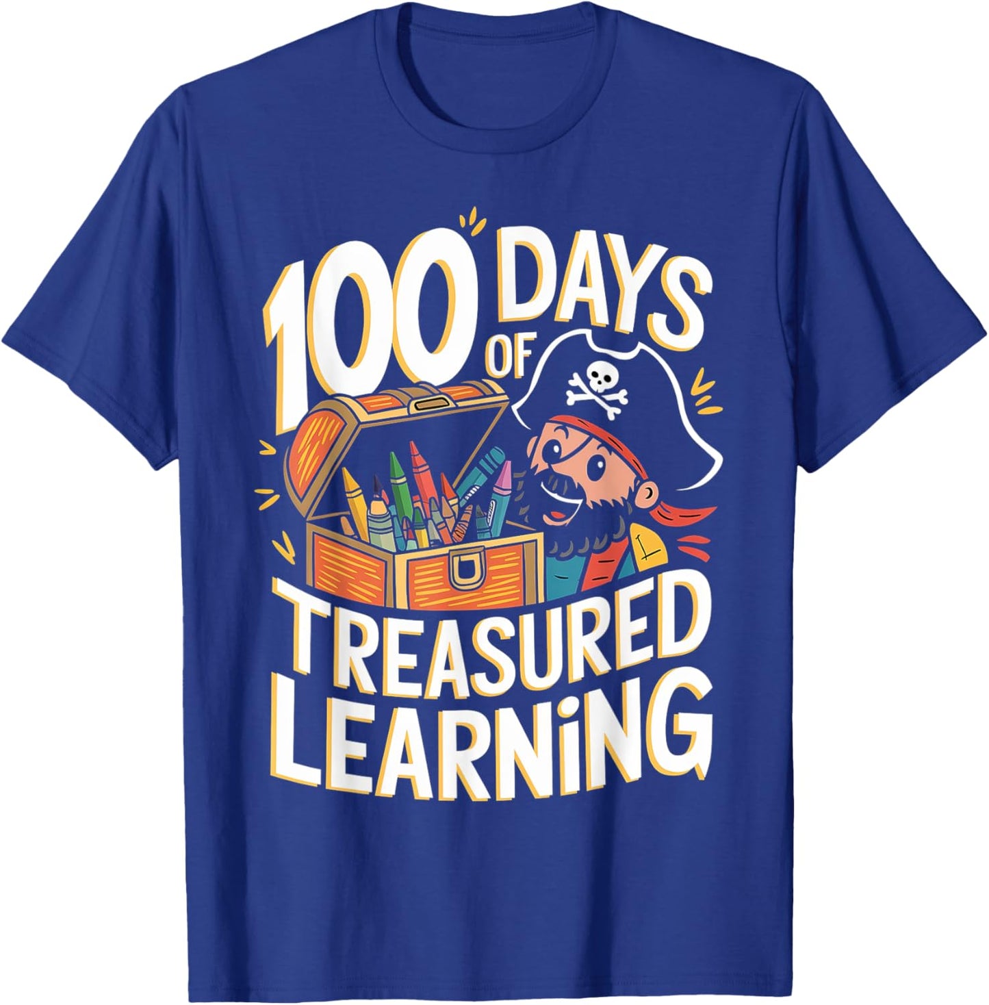 100 Days of School Boys Teacher 100th Day Pirate Outfit T-Shirt - T-Shirt | Royal