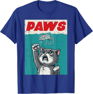 Cat Mouse Paws Funny Kitten Parody Men Women Boys Girls Kids T-Shirt - T-Shirt | Royal