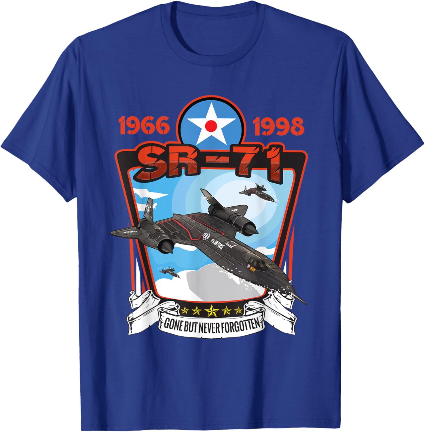 American Reconnaissance Aircraft SR71 Blackbird T-Shirt - T-Shirt | Royal