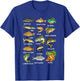 Types Of Freshwater Fish Species Fishing Fisherman Anglers T-Shirt - T-Shirt | Royal