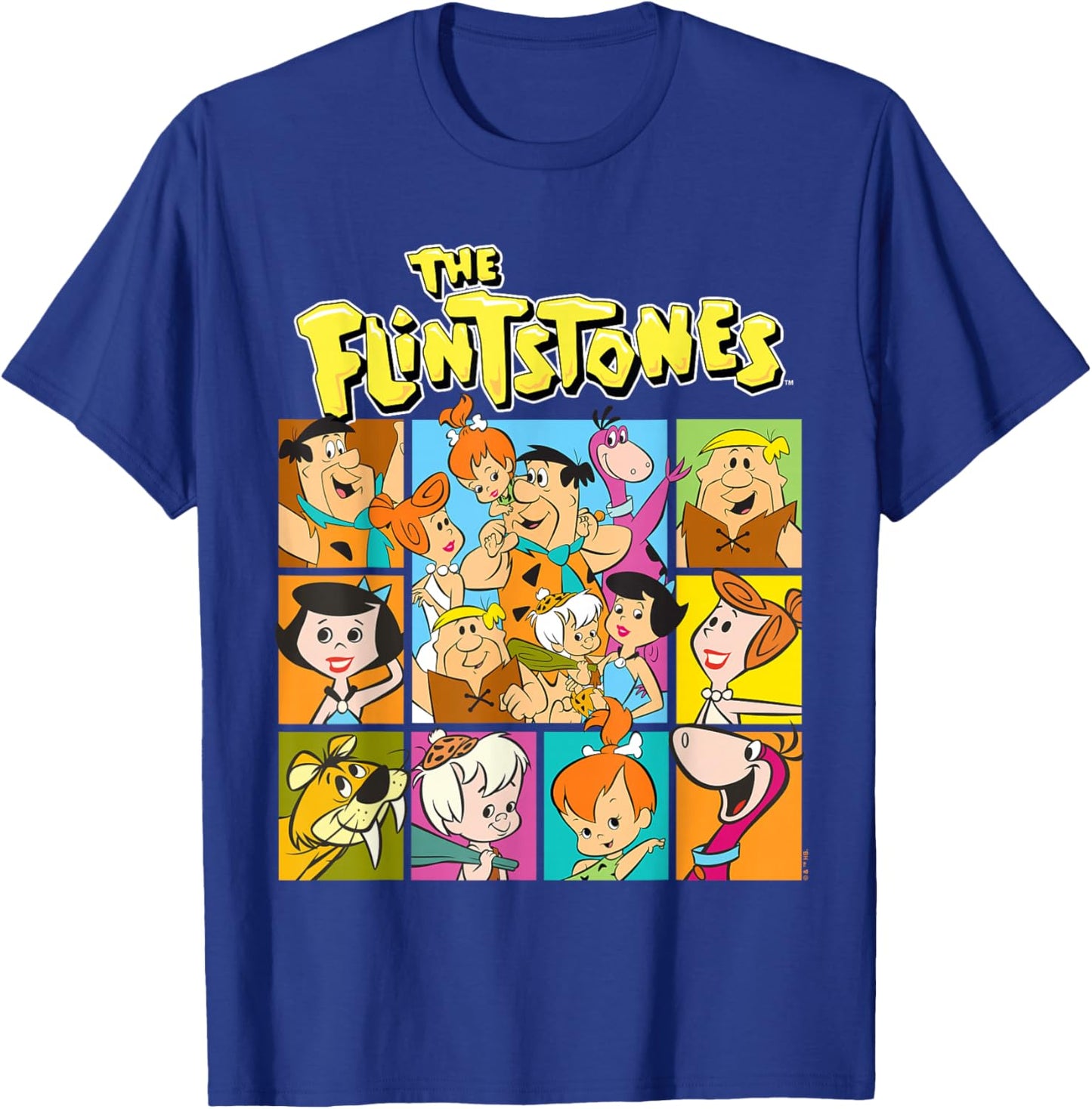 The Flintstones Character Squares T-Shirt - T-Shirt | Royal