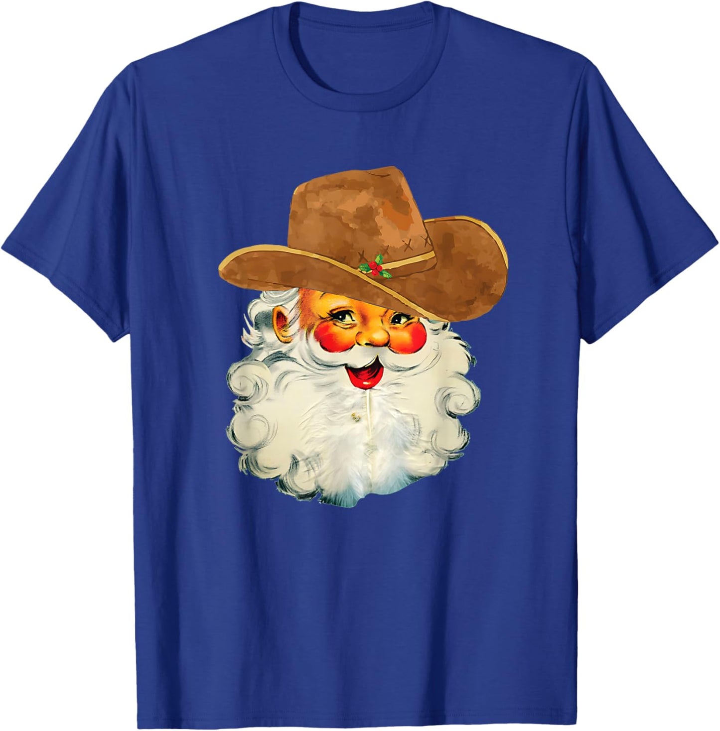 Santa Cowboy Western Christmas Xmas Holiday Pajamas T-Shirt - T-Shirt | Royal