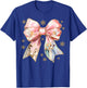 Cute Coquette Bow Baby Jesus Nativity Scene Christian Xmas T-Shirt - T-Shirt | Royal