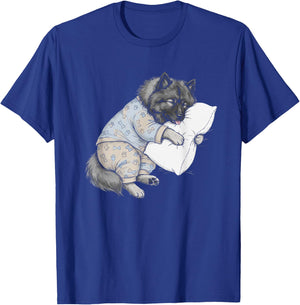 Funny Sleepy Keeshond Pajama Men Women Kids T-Shirt - T-Shirt | Royal