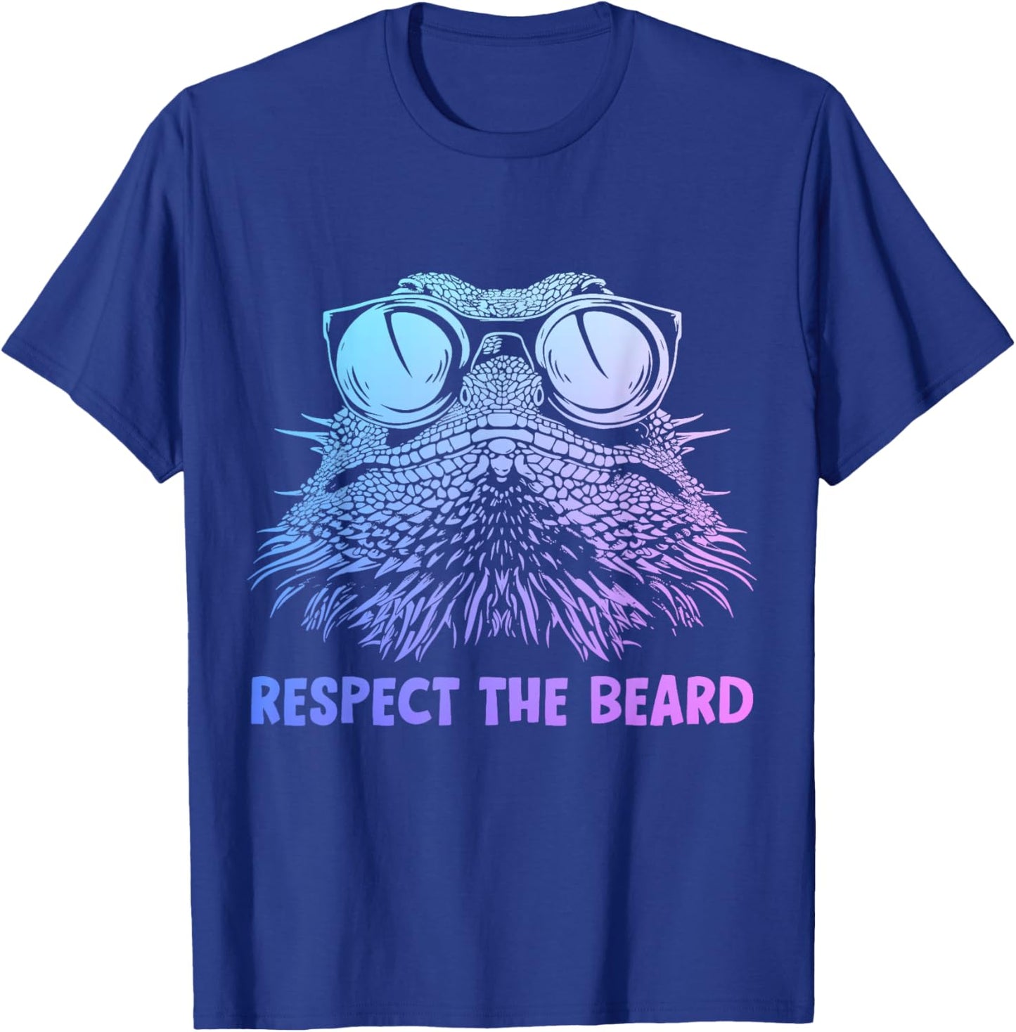 Bearded Dragon Respect The Beard Funny Reptile T-Shirt - T-Shirt | Royal