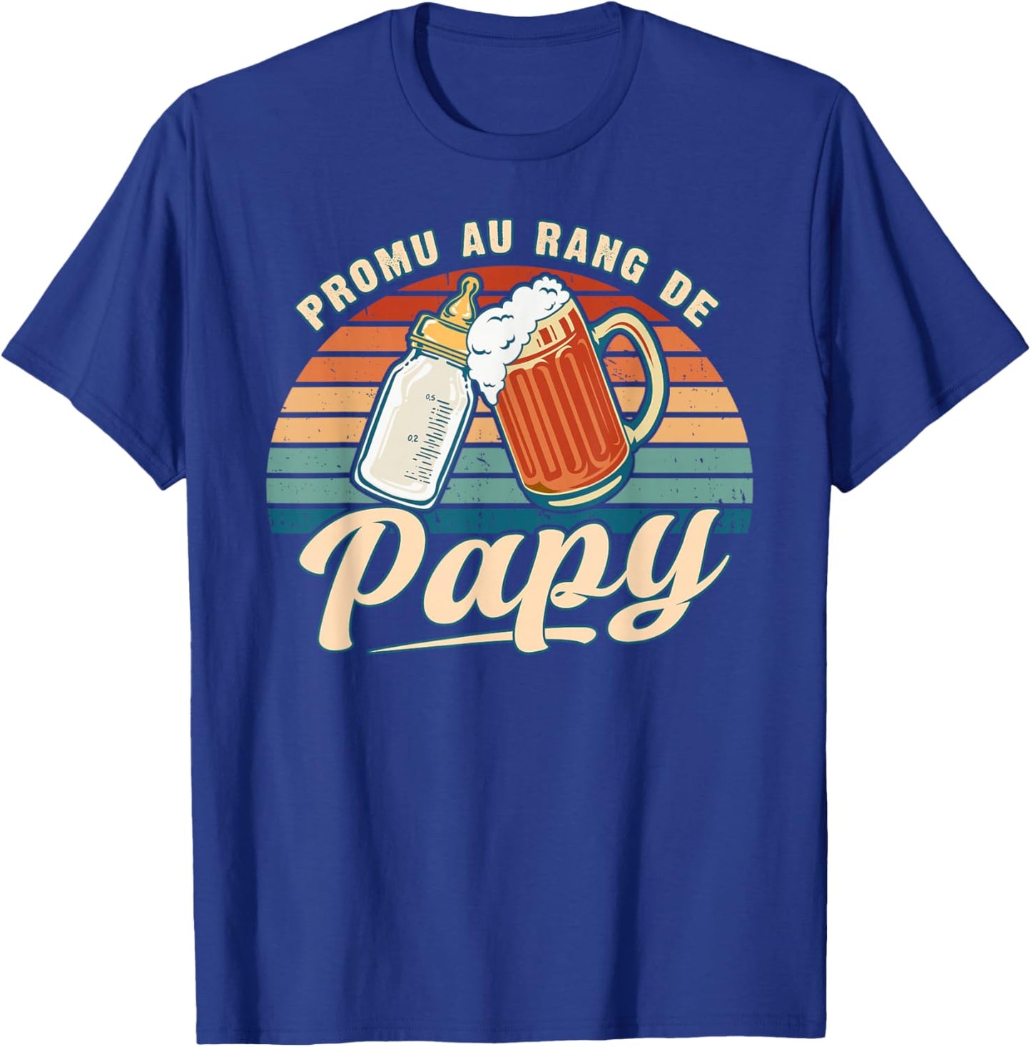 Promoted Grandpa Young Big Father Future Grandpa for Birth T-Shirt - T-Shirt | Royal