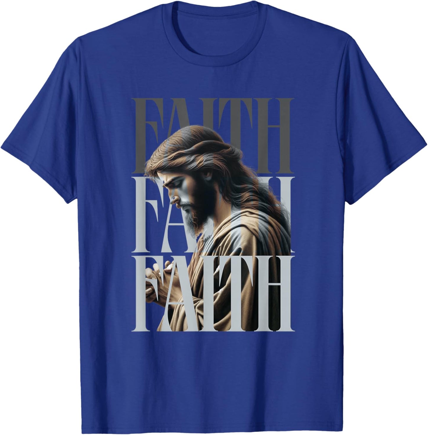 Faith Praying Jesus T-Shirt - T-Shirt | Royal
