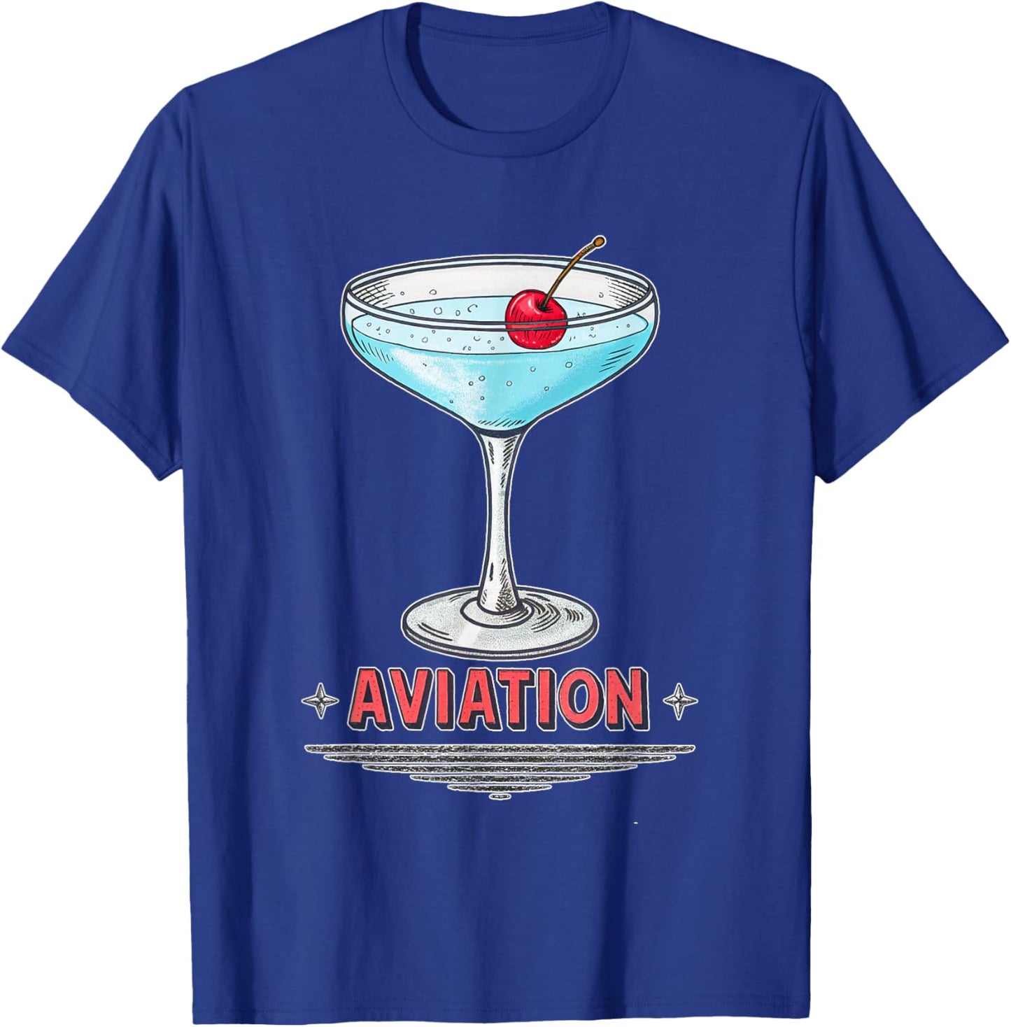 Retro Aviation Cocktails Design T-Shirt - T-Shirt | Royal
