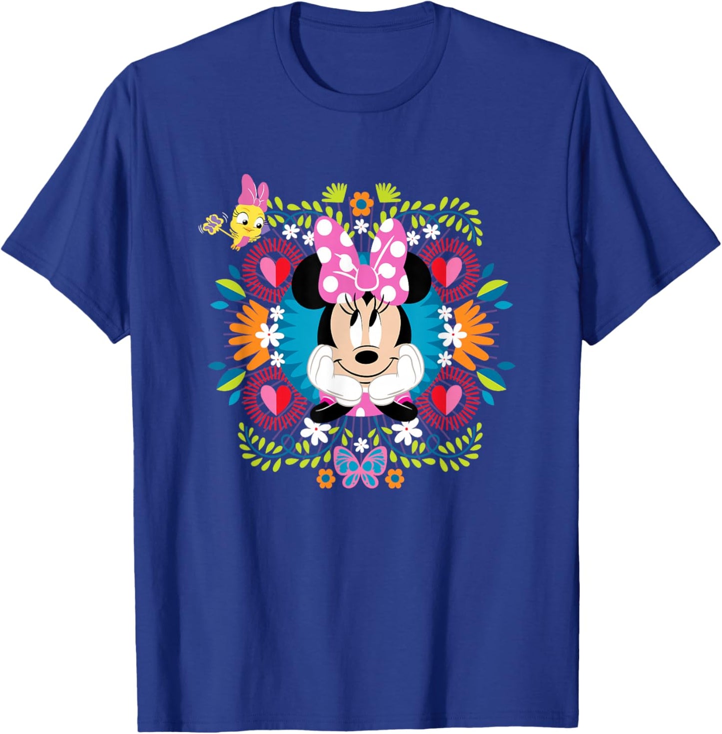 Disney Minnie Mouse Vintage Polka Dot Floral Frame T-Shirt - T-Shirt | Royal