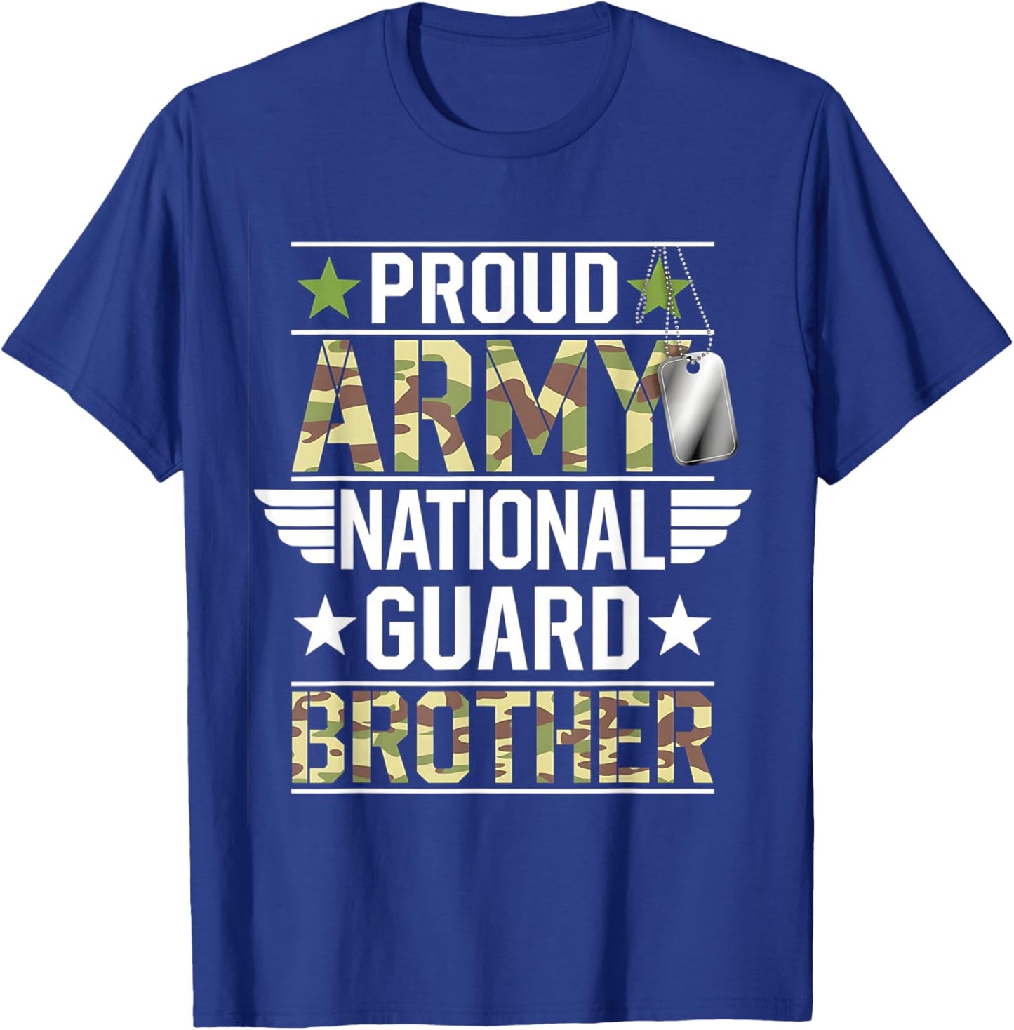 Proud Army National Guard Brother Veterans Day American Flag T-Shirt - T-Shirt | Royal