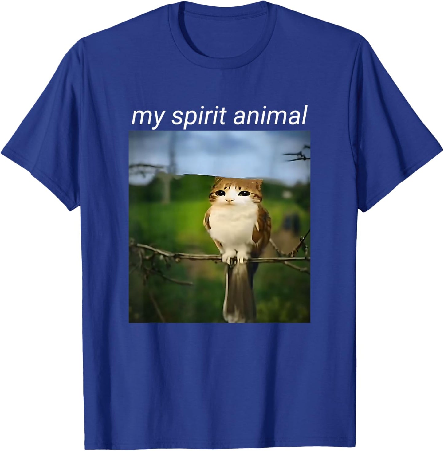 My Spirit Animal Funny meowl Meme, cat owl Meme brainrot T-Shirt - T-Shirt | Royal