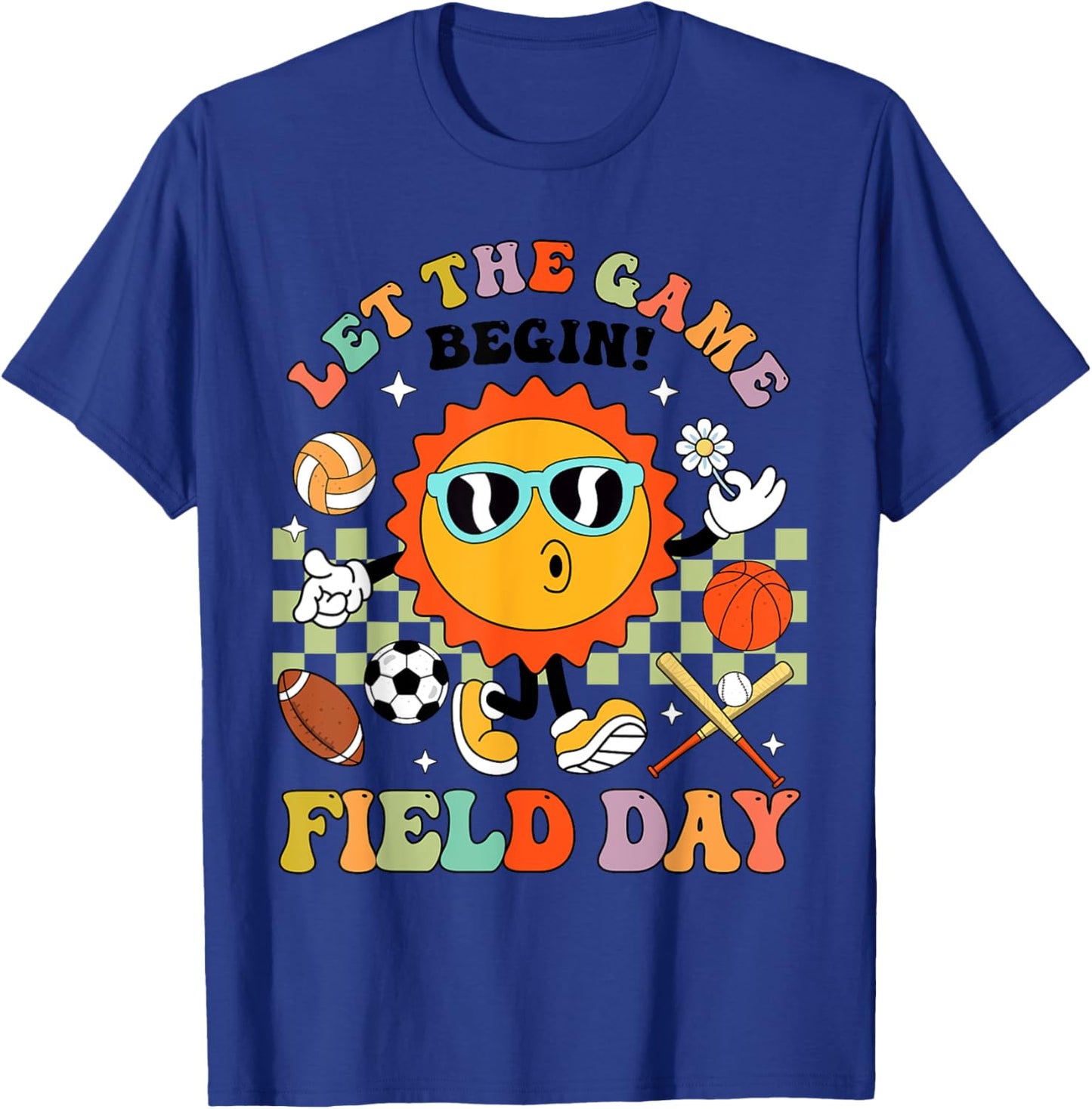 Field Day Let The Games Begin Teachers Kids Field Day 2025 T-Shirt - T-Shirt | Royal