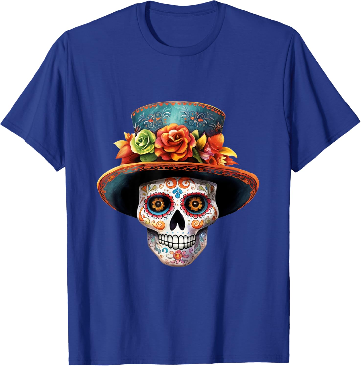 El Jefe Sugar Skull Men Dia De Los Muertos El Jefe T-Shirt - T-Shirt | Royal