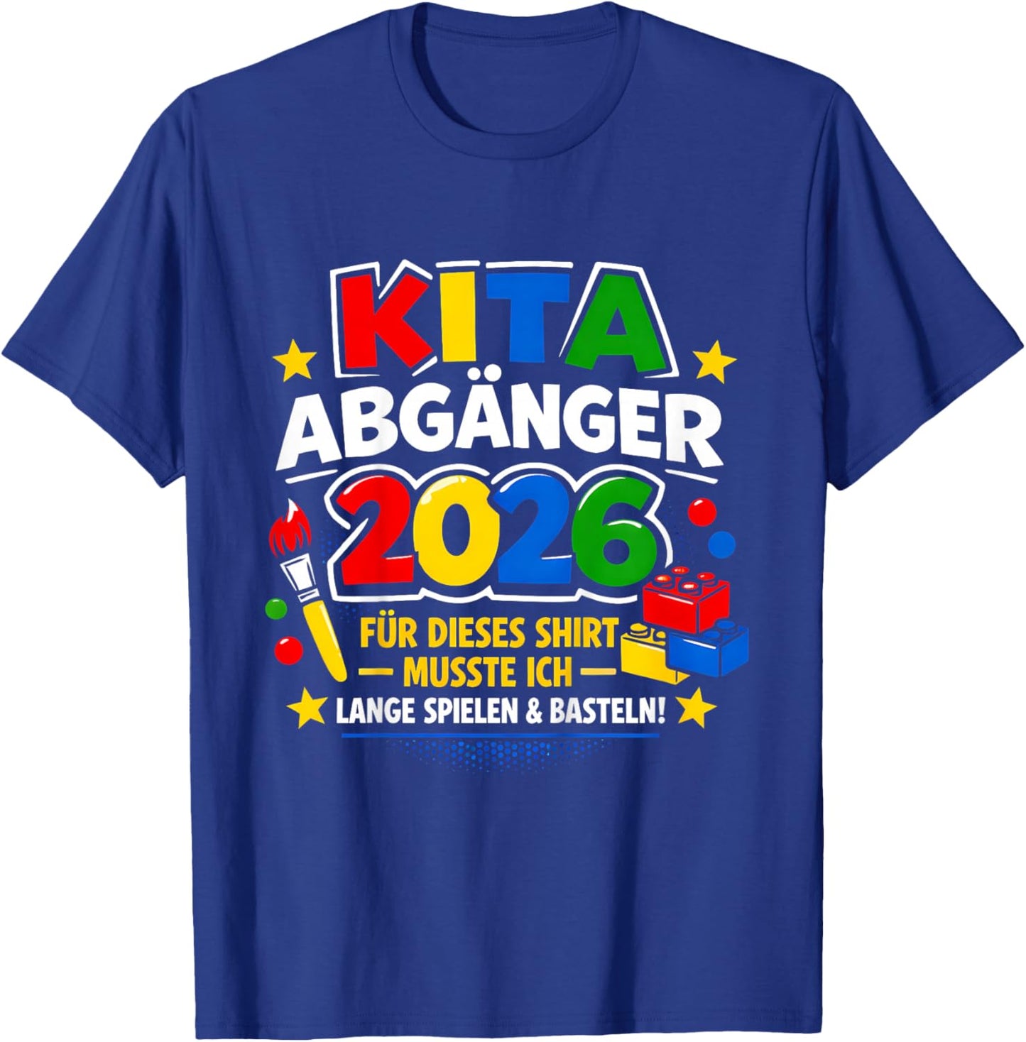 Kinder Kita Abgänger 2026 Lange Spielen und basteln T-Shirt - T-Shirt | Royal
