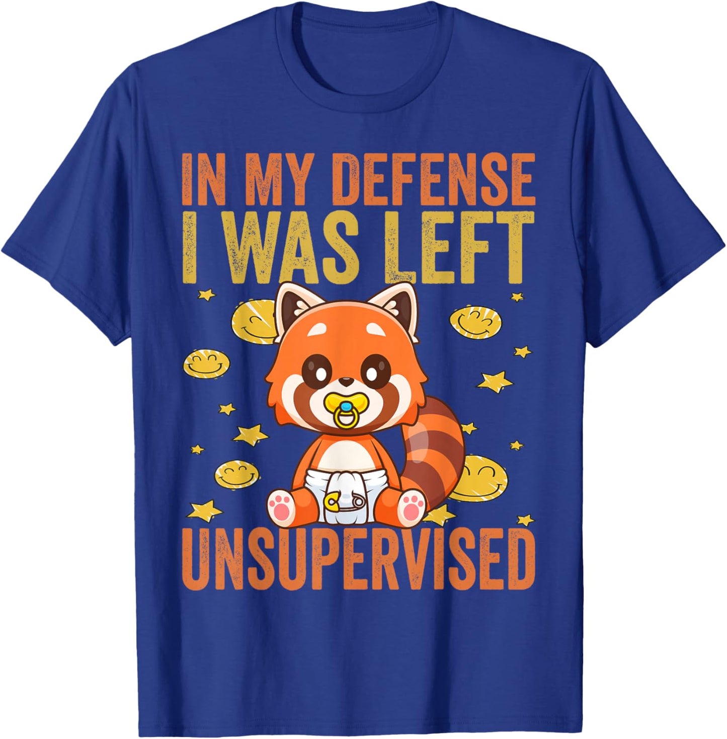 In My Defense I Was Left Unsupervised - Funny Kids toddlers T-Shirt - T-Shirt | Royal