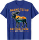 Vintage Grand Teton National Park Moose Hiking Vacation T-Shirt - T-Shirt | Royal