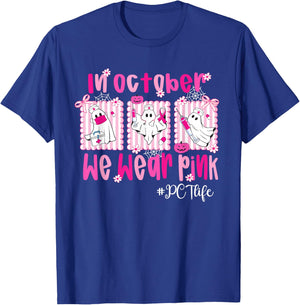 in October We Wear Pink PCT Life Breast Cancer Awareness T-Shirt - T-Shirt | Royal