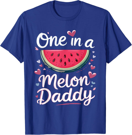 One in a Melon Daddy Summer Birthday Party Matching Family T-Shirt - T-Shirt | Royal