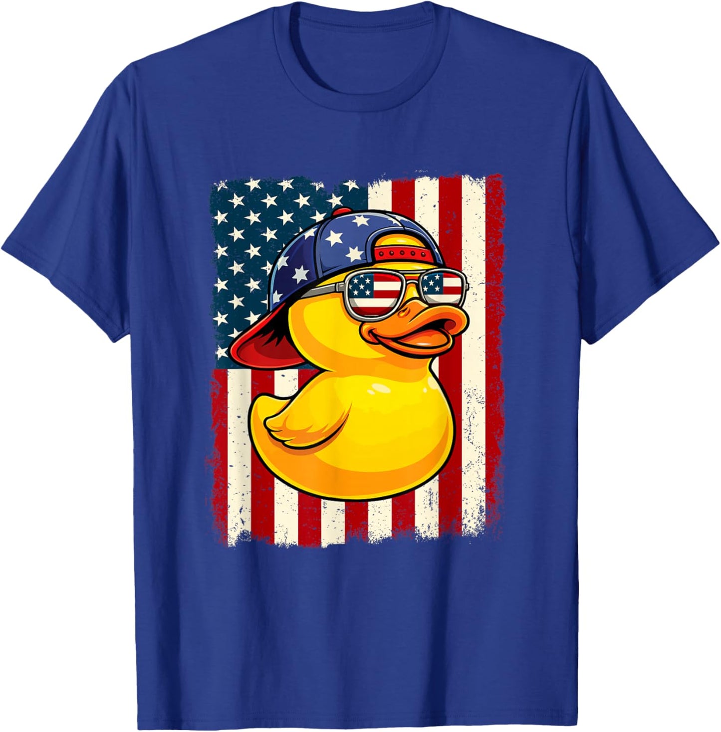 Rubber Duck US Flag - Rubber Duck Lover Duckie Duckling T-Shirt - T-Shirt | Royal