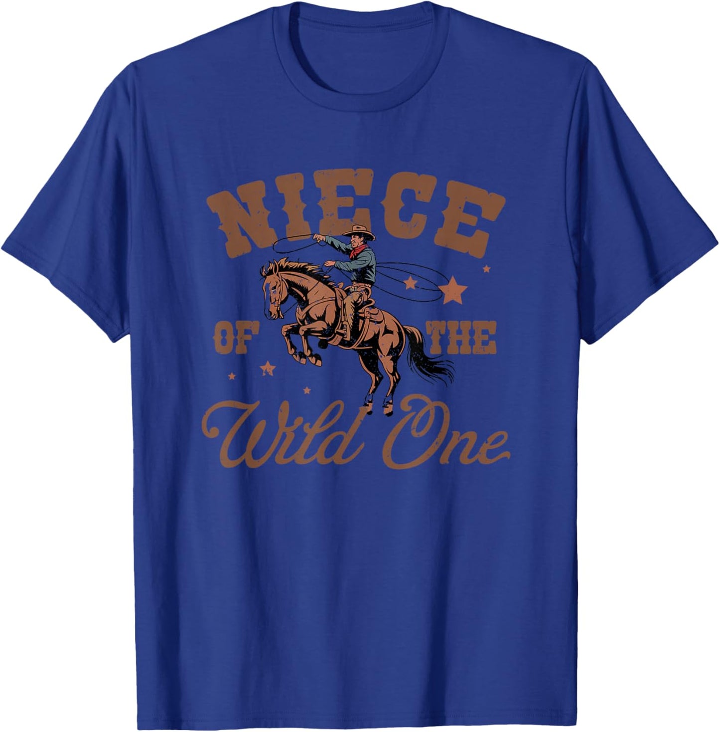 Niece of The Wild One Cowboy Western Rodeo Party Matching T-Shirt - T-Shirt | Royal