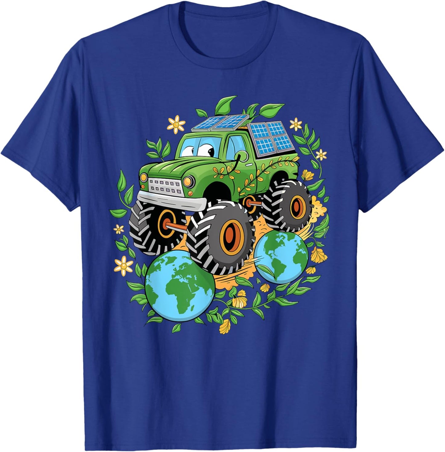Boys Earth Day Toddler Earth Monster Truck T-Shirt - T-Shirt | Royal