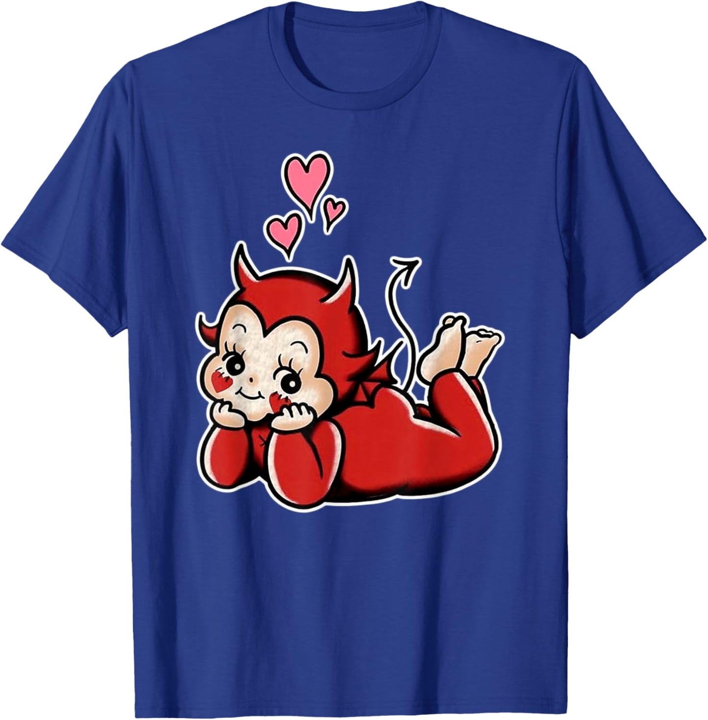 Urban Empyre Kewpie Baby Devil Cupid Love Traditional Tattoo Flash , Small, Black T-Shirt - T-Shirt | Royal