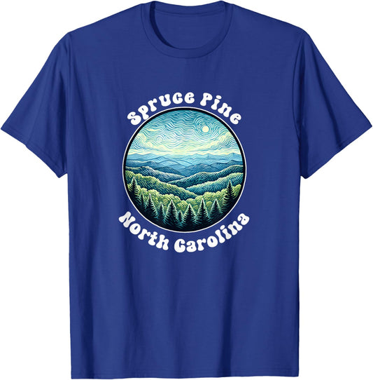 Spruce Pine North Carolina Mountain Forest Vacation Souvenir T-Shirt - T-Shirt | Royal