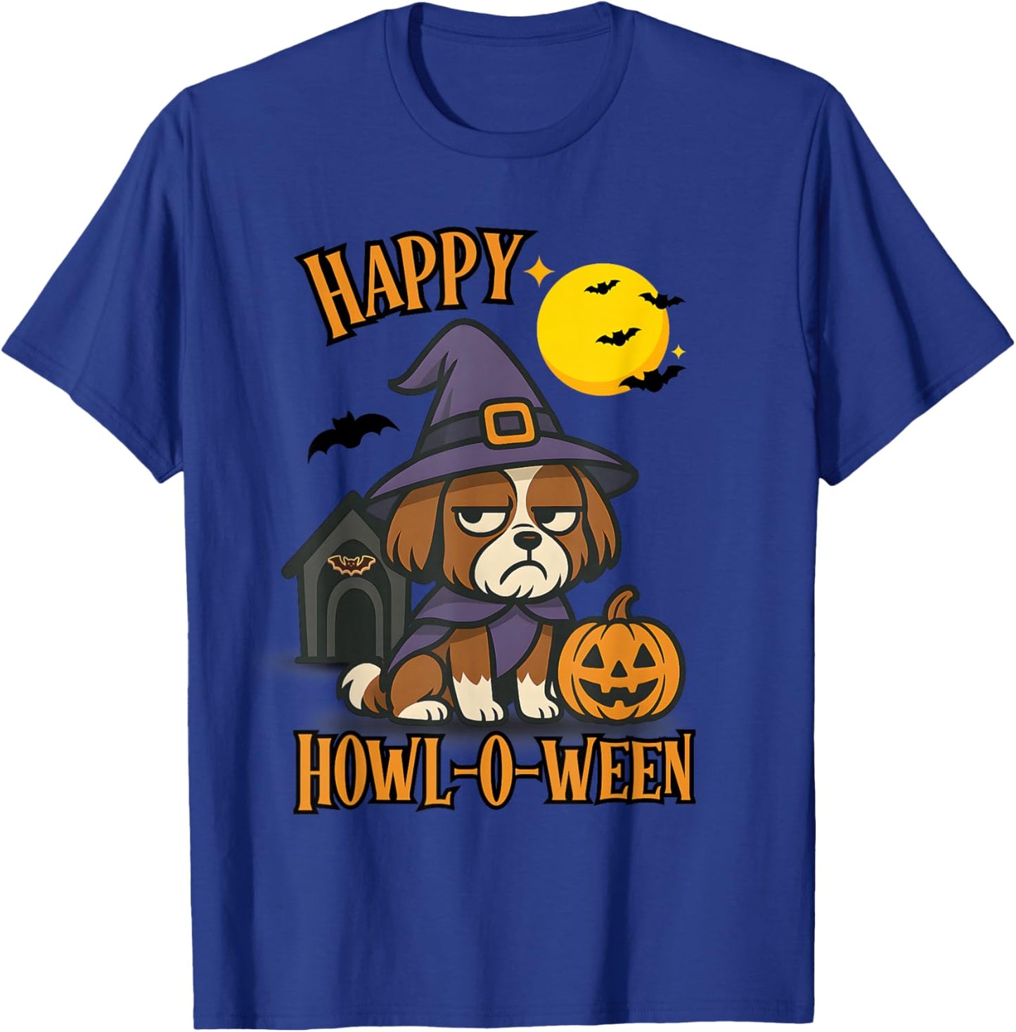 Happy Howloween Shih Tzu Side Eye Funny Dog Shirt T-Shirt - T-Shirt | Royal
