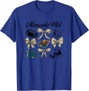 Minnesota Wild Bows White NHL Officially Licensed T-Shirt - T-Shirt | Royal