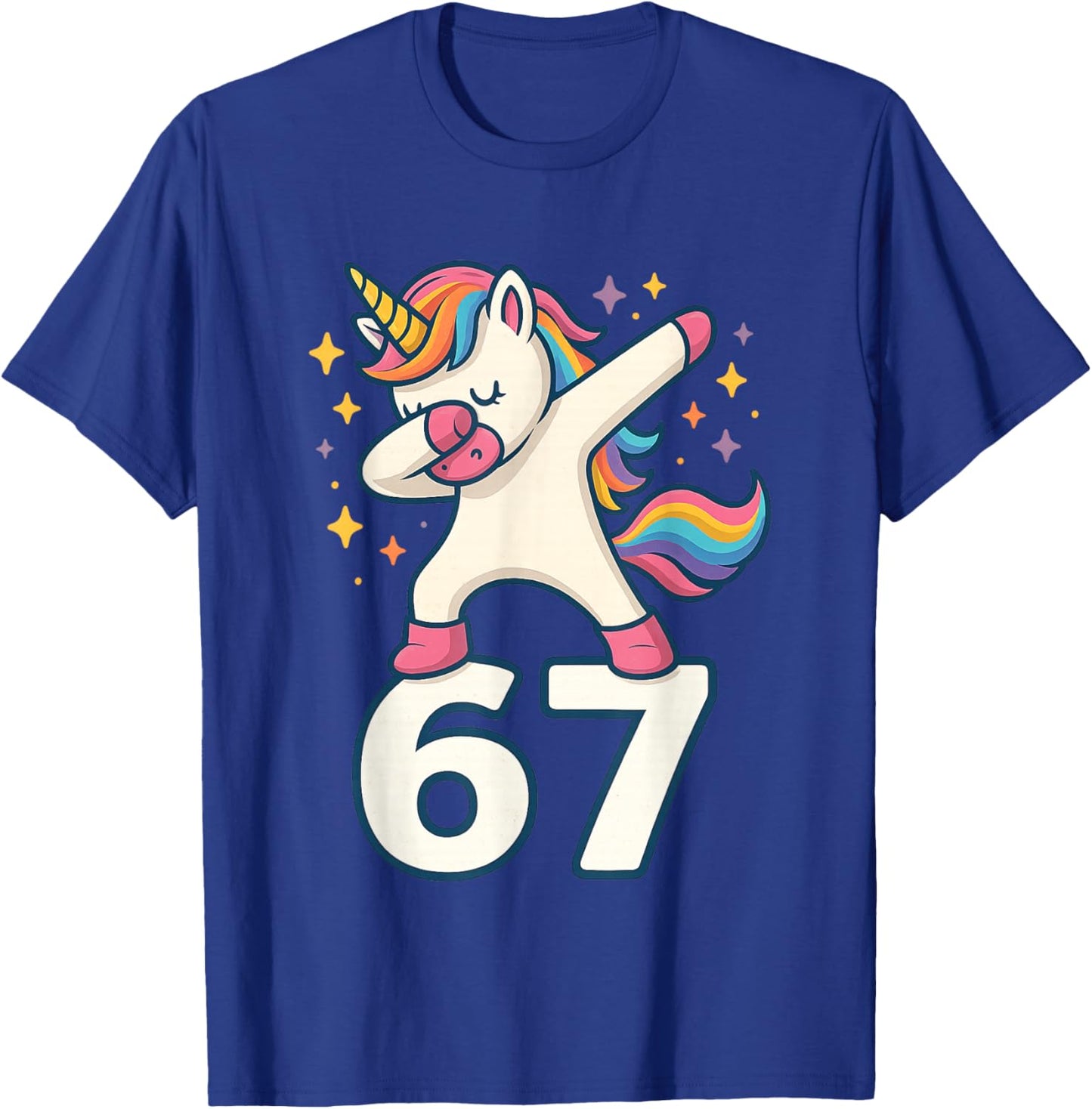 67 Unicorn for Girls Six Seven Meme Brain Red Funny Kids T-Shirt - T-Shirt | Royal