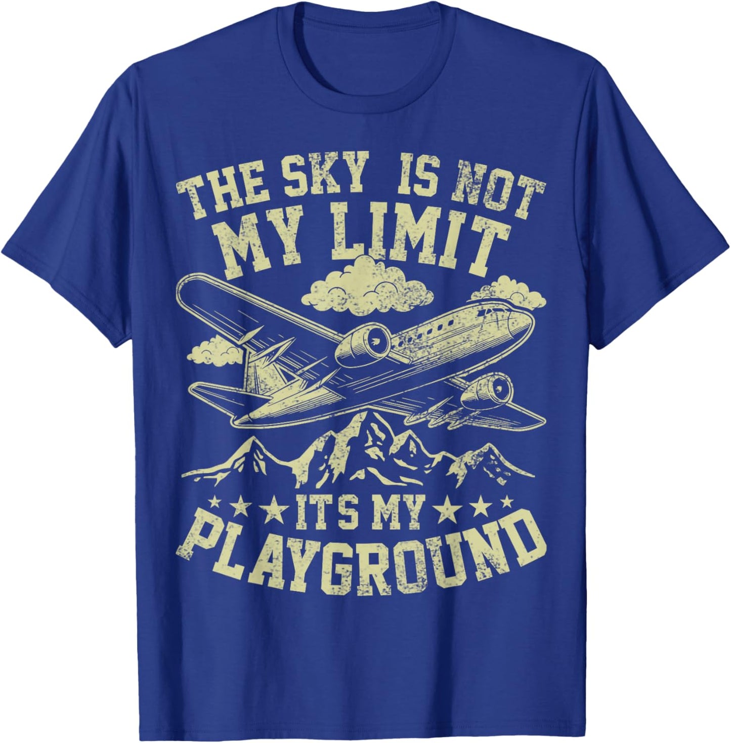 This Sky is Not My Limit Funny Pilot Aviation Men Women Kids T-Shirt - T-Shirt | Royal