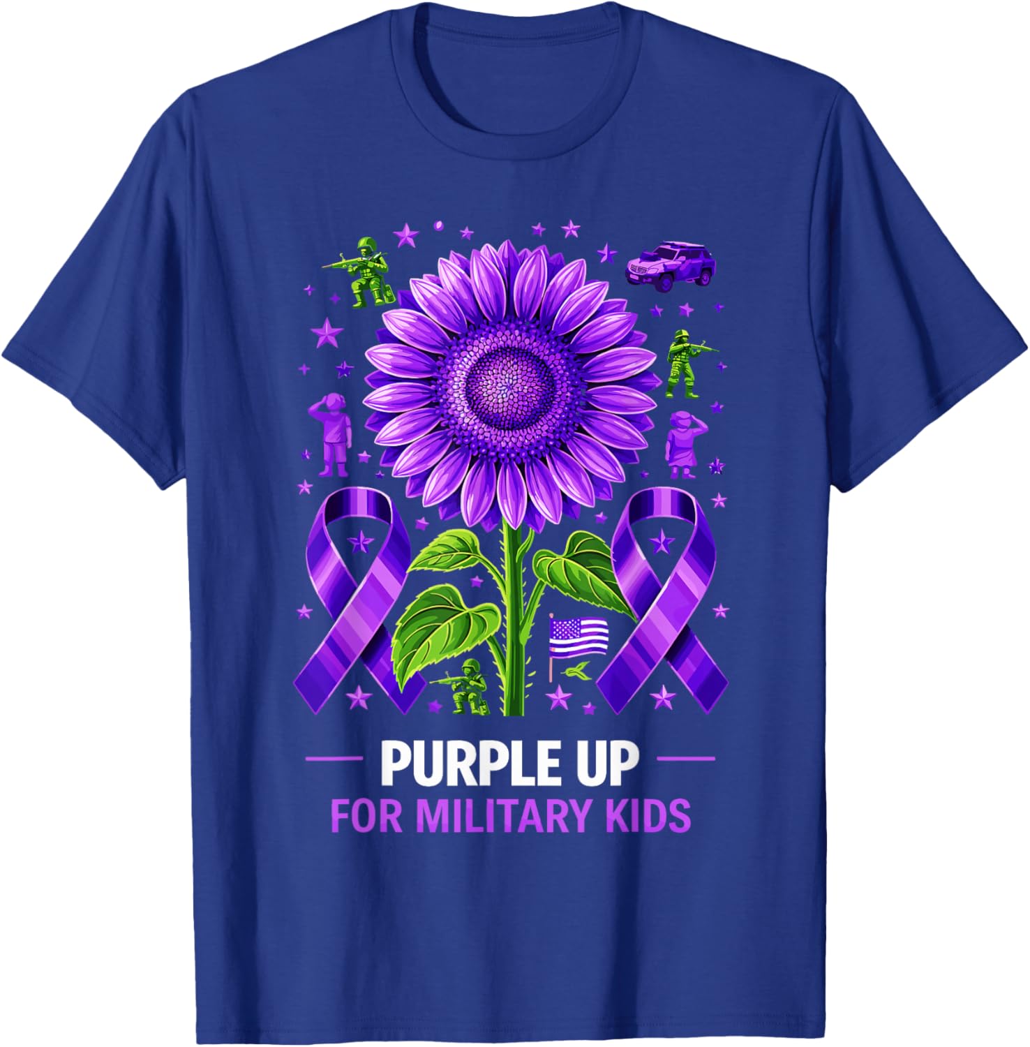 Purple Up Military Kids Month of Military Child T-Shirt - T-Shirt | Royal