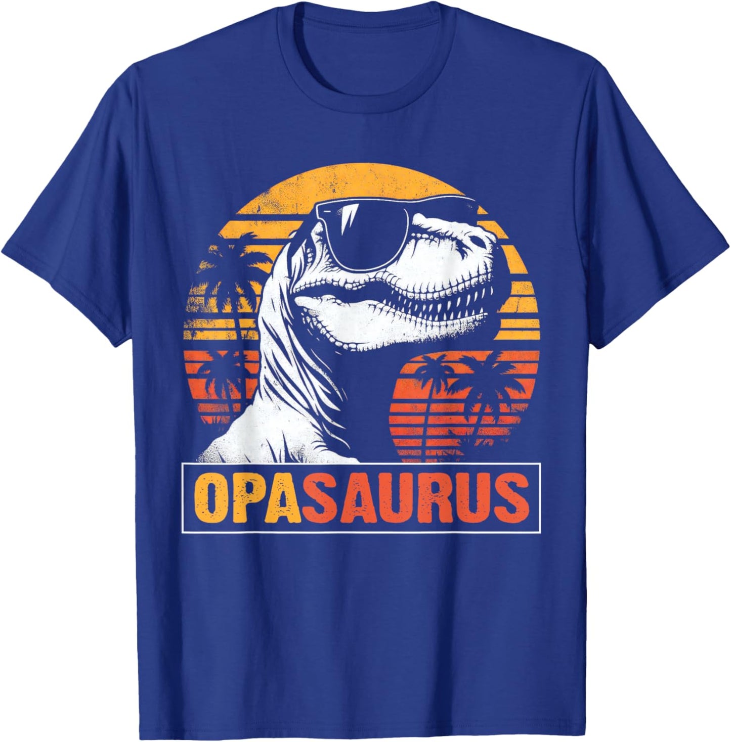 Opasaurus Funny T rex Dinosaur Opa Vintage Fathers Day T-Shirt - T-Shirt | Royal