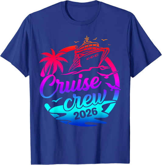 Cruise Crew 2026 Summer Vacation Trip Funny Matching Group T-Shirt - T-Shirt | Royal