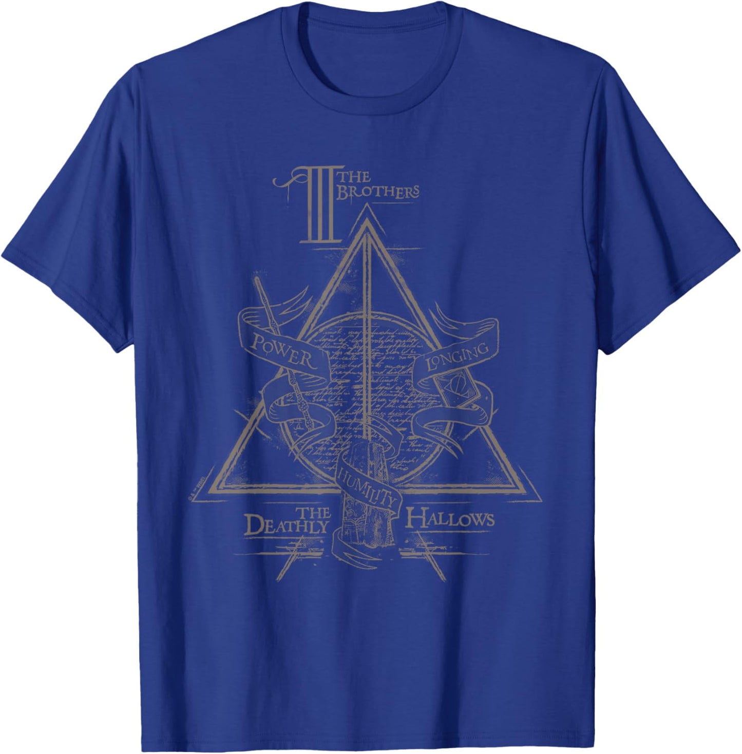 Harry Potter Black Three Brothers Deathly Hallows , , Small, Short Sleeve, Cotton 100% T-Shirt - T-Shirt | Royal