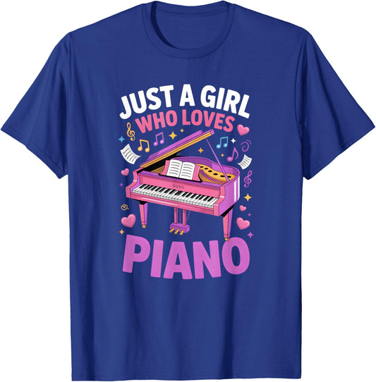 Girls Piano T-Shirt - T-Shirt | Royal