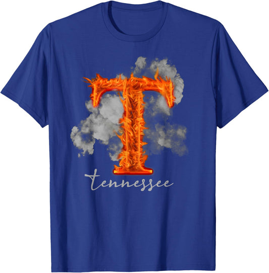 Tennessee TN Orange Print Design, Tennessee Lovers Outfits T-Shirt - T-Shirt | Royal